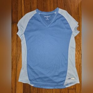 Eddie Bauer Two-Tone Blue V-Neck Active Tee